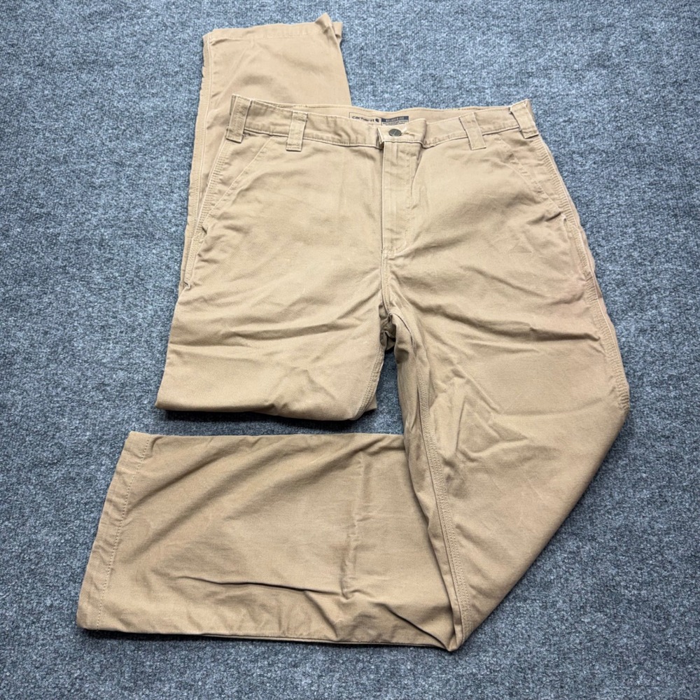 Carhartt Relaxed Fit Twill 5-Pocket Work Pants Khaki Tan 33x32 BN0095-M